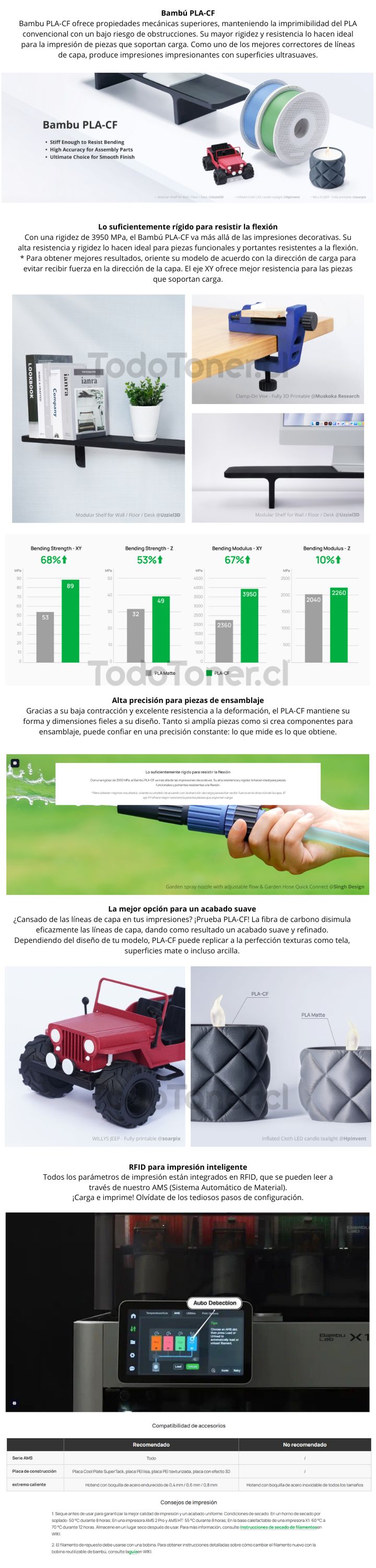 Filamento PA6-CF Nylon + Fibra de Vidrio Bambu Lab - Bobina 1kg color lienzo