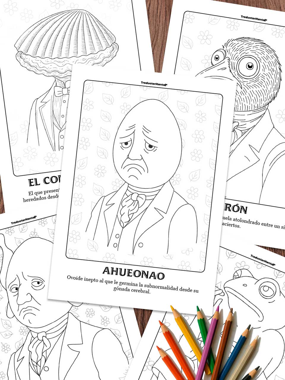 Hojas para colorear TraductorMental