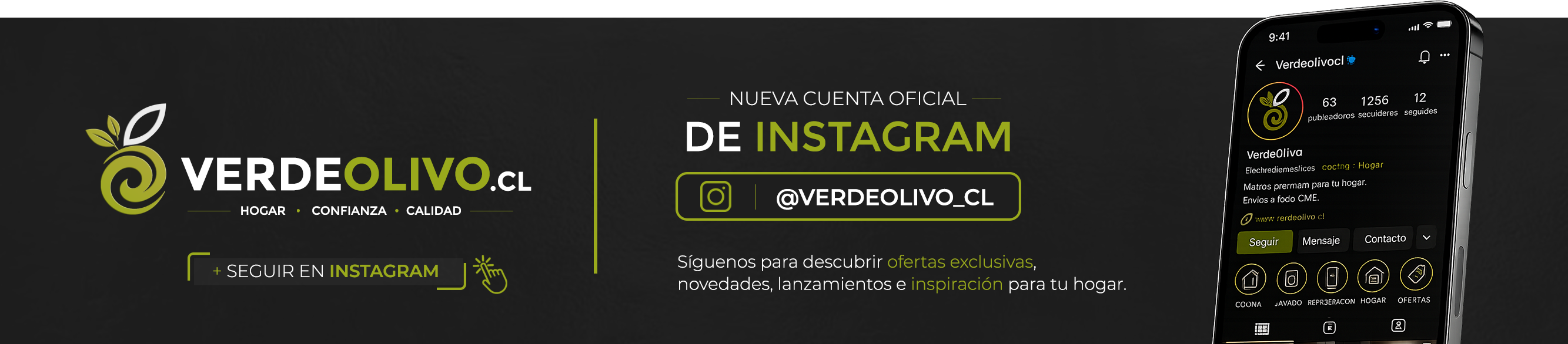 Síguenos en Instagram VerdeOlivo